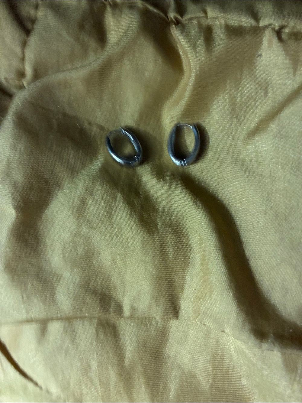 Men's Sterling Silver Huggie Hoop Earrings - Silver